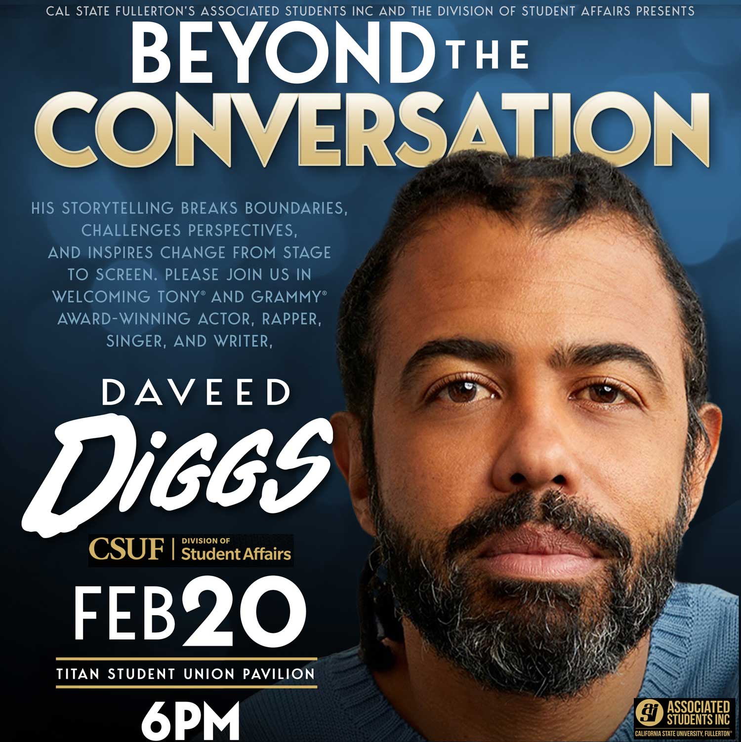 Beyond the Conversation Daveed Diggs CSUF Student Affairs and Main Stage Productions